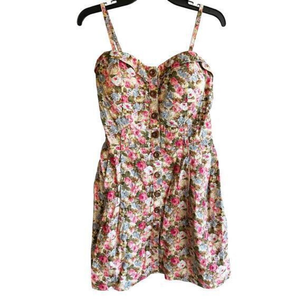 POETRY sweetheart babydoll feminine floral jumper dress cottage whimsy NWT Sz L